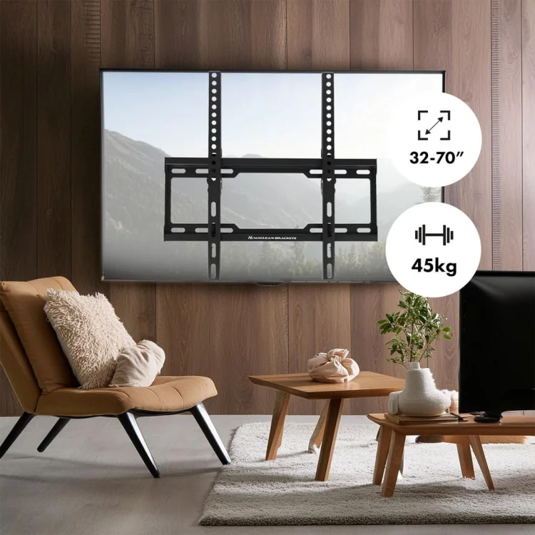 MACLEAN UCHWYT DO TV MAX VESA 400X400, 32-70", 45KG, REG. ODCHYLENIA +0°~-10°, MC-412