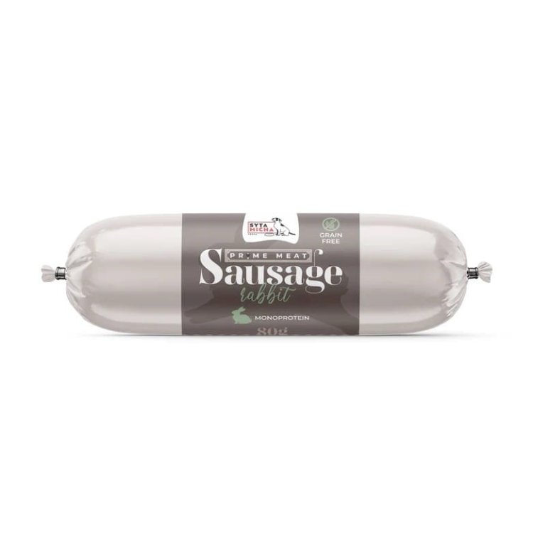 Syta Micha Prime Meat Sausage Królik  - przysmak dla psa - 80g