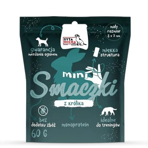 SYTA MICHA - Smaczki treningowe MINI  KRÓLIK - przysmak dla psa - 60g