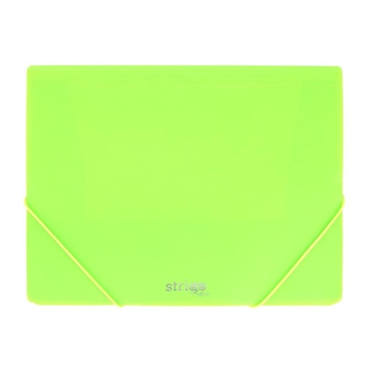 Teczka z gumką A4 PP neon zielona STRIGO