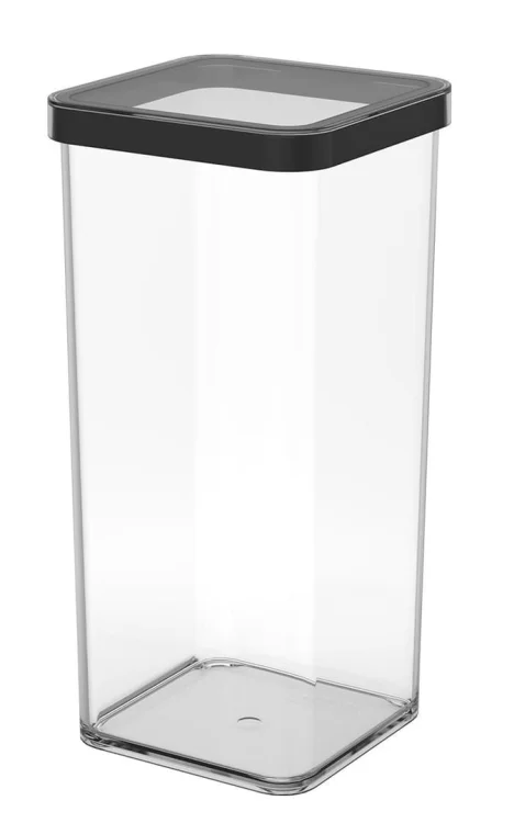 Pojemnik na przysmaki kwadratowy 1.5L LOFT transparentny/czarny