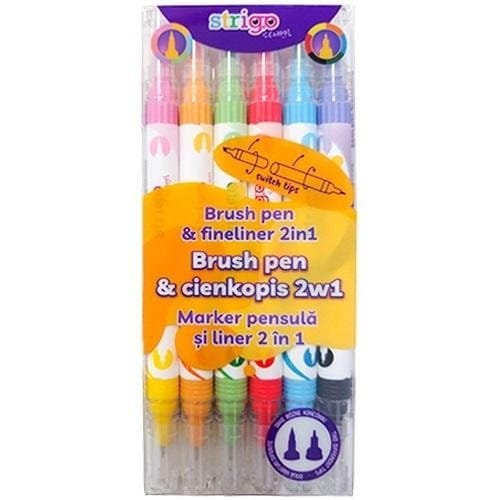 Cienkopis dwustronny 6 kolorów