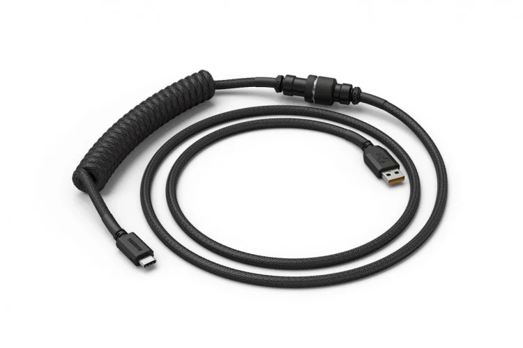 Glorious spiralny Phantom Black, USB-C do USB-A, 1.37m - czarny