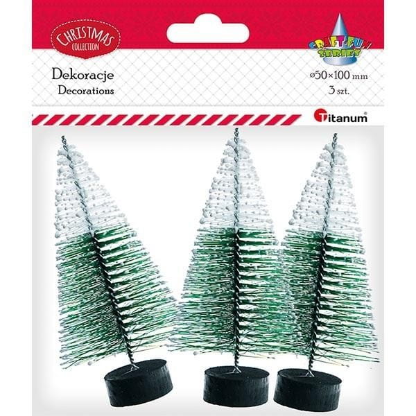Drzewka plastikowe Choinki 10cm x 50mm 3szt ziel
