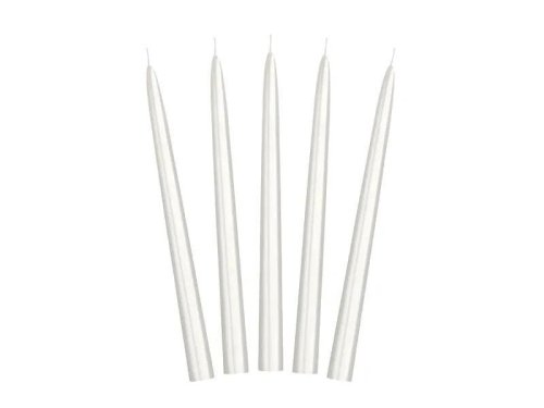Świeca stożkowa perłowa 24cm 10szt