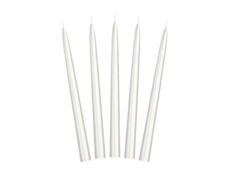 Świeca stożkowa perłowa 24cm 10szt