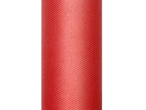 Tiul gładki czerwony 0,15x9m