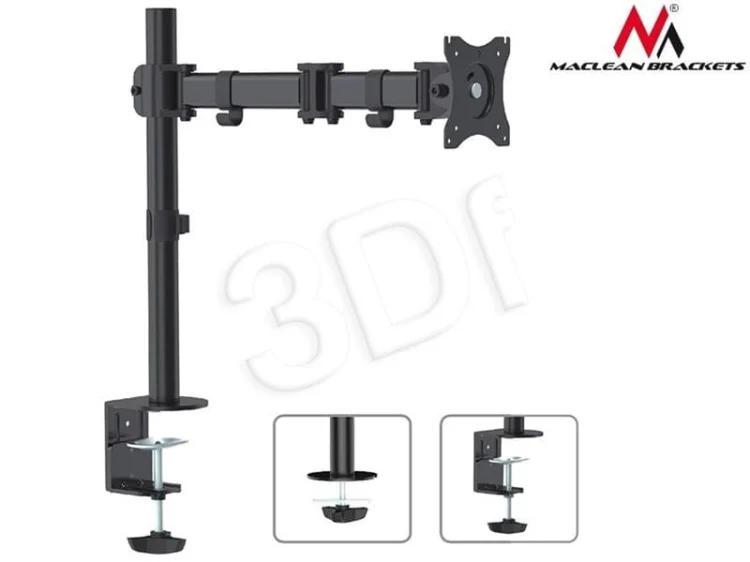 Uchwyt biurkowy do monitora Maclean MC-690 (biurkowy, Obrotowy, Uchylny; 13" - 27"; max. 8kg)