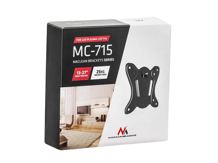 Uchwyt ścienny do telewizora Maclean MC-715 (Stały - 27"; max. 25kg)