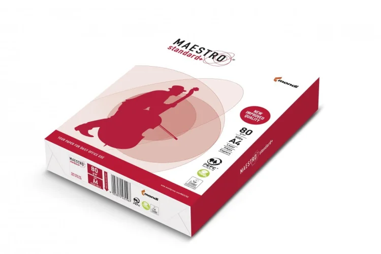 Papier Xero Igepa Maestro Stadard Plus kl. B   94918A80 (A4; 80g/m2; 500 szt. arkuszy.; papier biały, Matowy, dwustronnie gładzony)