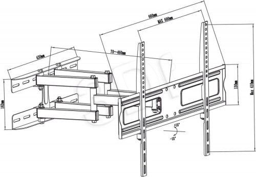 Uchwyt do telewizora Maclean MC-762 (Uchylny - 70"; max. 30kg)
