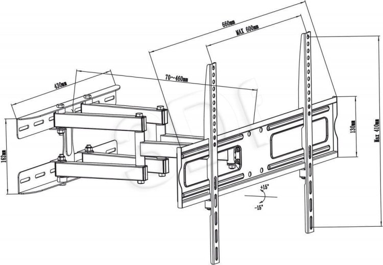 Uchwyt do telewizora Maclean MC-762 (Uchylny - 70"; max. 30kg)