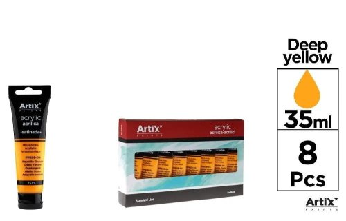Farba akrylowa ciemnożółta 35ml (8szt)