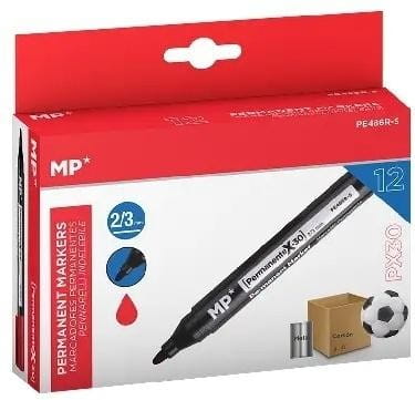 Marker permanentny 2,0/3,0mm czerwony (12szt)