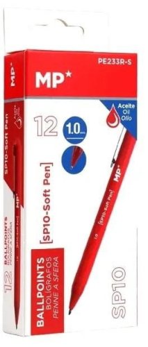 Długopis olejowy 1,0mm czerwony (12szt)