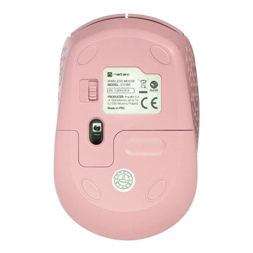 NATEC MYSZ BEZPRZEWODOWA STORK 1600DPI RÓŻOWA NMY-2002