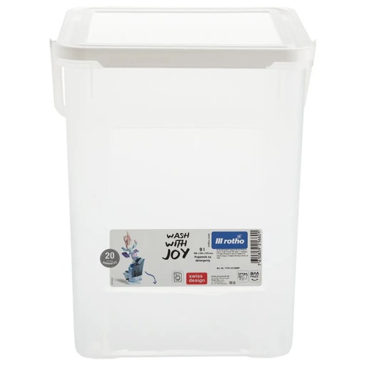 ROTHO Pojemnik na detergenty 5kg 9L transparentny/biały