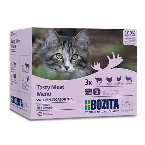 Bozita Kawałki w Sosie z Mięsem Multibox  - mokra karma dla kota - 12 x 85g