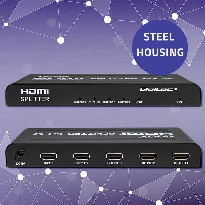QOLTEC ROZDZIELACZ SPLITTER 4XHDMI 4KX2K | 3.4GB/S