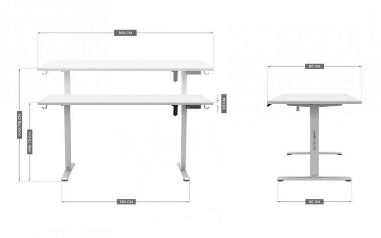Biurko elektryczne MA-Leader 7.6 White