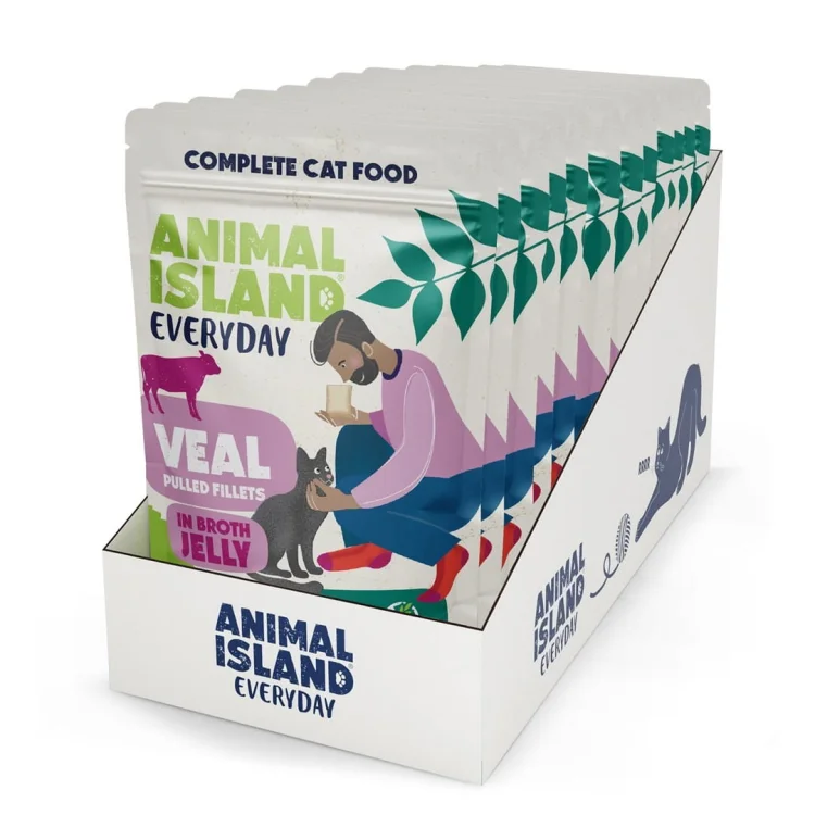 Animal Island NEW JELLY  EVERYDAY 12-PACK SASZETKA 12X85g cielęcina w galaretce