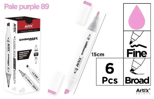 Marker Chromax z 2 końcówk. pale purple 89 (6szt)