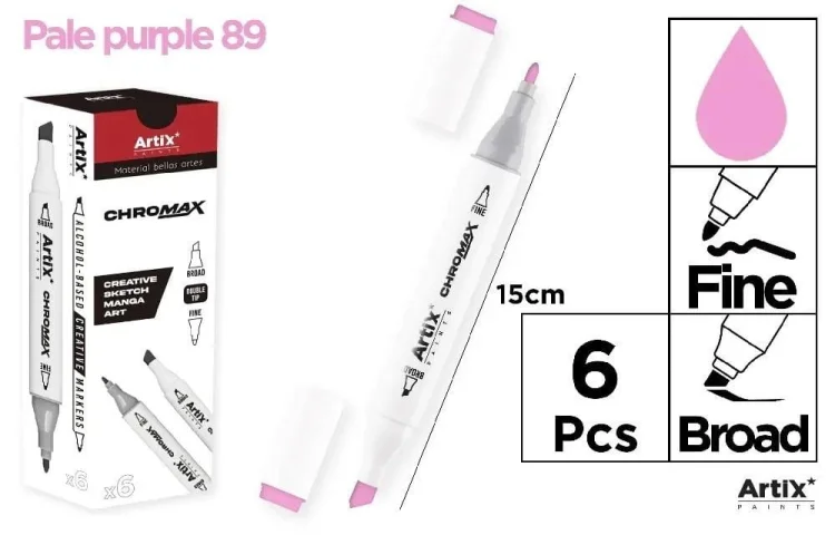 Marker Chromax z 2 końcówk. pale purple 89 (6szt)