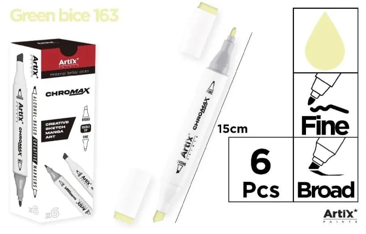 Marker Chromax z 2 końcówk. green bice 163 (6szt)