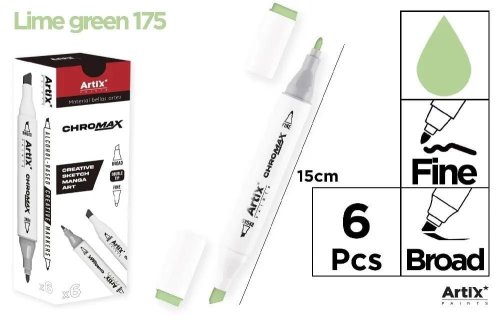 Marker Chromax z 2 końcówk. lime green 175 (6szt)