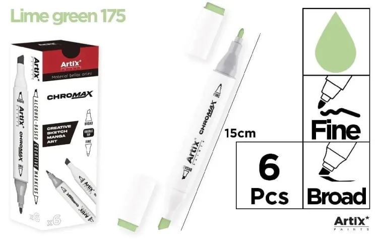 Marker Chromax z 2 końcówk. lime green 175 (6szt)
