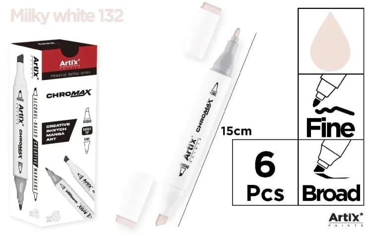 Marker Chromax z 2 końcówk. milky white 132 (6szt)