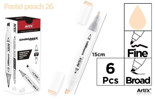 Marker Chromax z 2 końcówk. pastel peach 26 (6szt)