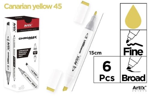Marker Chromax z 2 końcówk. yellow 45 (6szt)