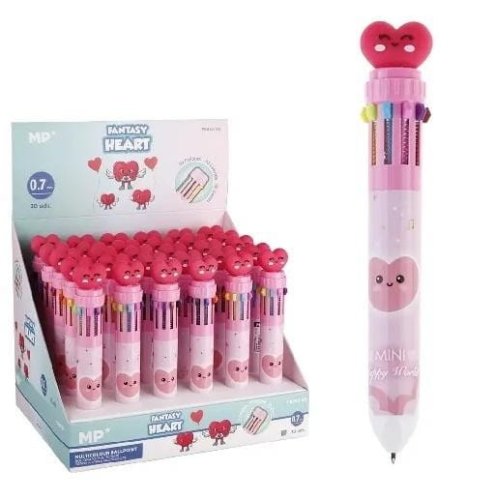 Długopis wielokolorowy Fantasy 10w1 Serce (30szt)