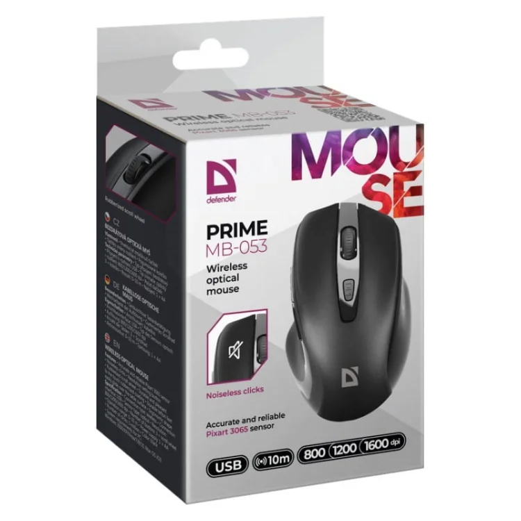 DEFENDER MYSZ PRIME MB-053 RF SILENT CZARNA OPTICAL