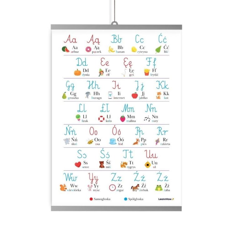 Plakat edukacyjny - alfabet litery polskie B2