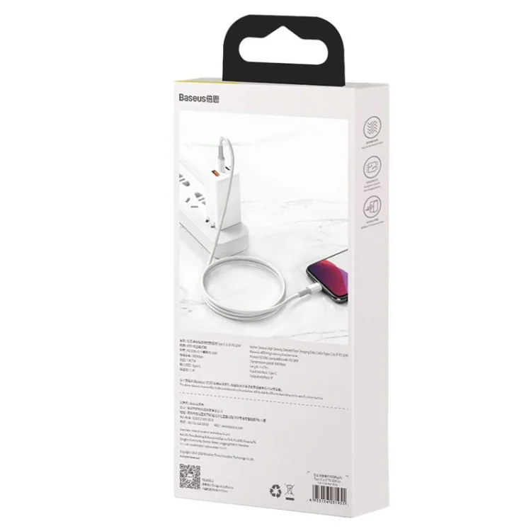BASEUS KABEL USB-C DO LIGHTNING 20W, 5A, 1M(BIAŁY)