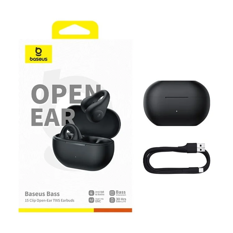Słuchawki powietrzne Baseus 15 Clip Open-Ear czarny