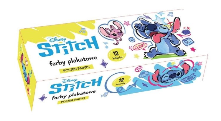 Farby plakatowe 12 kolorów Stitch