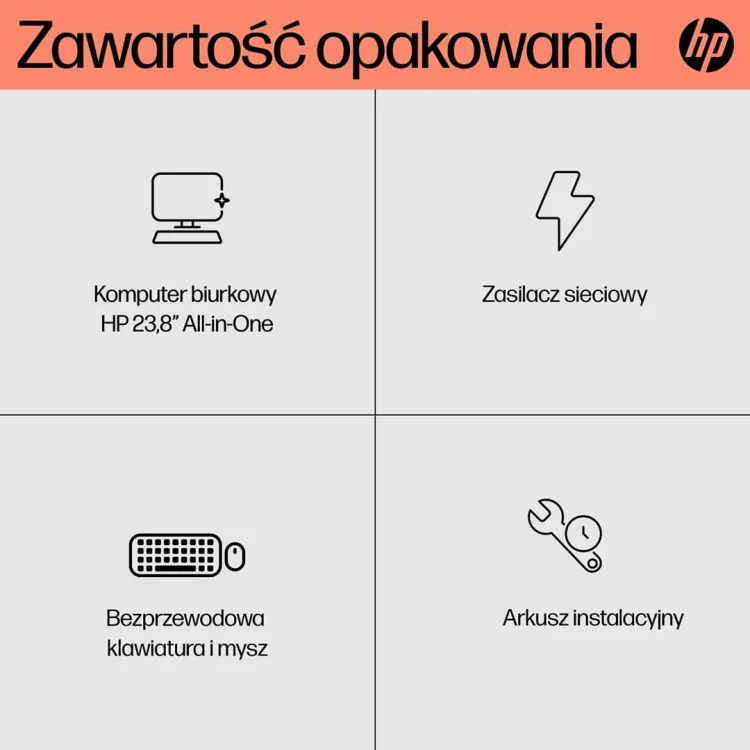 HP AiO 24-cr0312nw Ryzen 5 7520 23.8" FHD IPS 250nits AG 16GB DDR5 SSD512 Radeon 610M Cam720p kB+Mouse Win11 Shell White 2Y