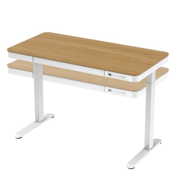 Biurko ACTIVEJET z elektryczną regulacją wysokości 140x70 ET119W-C biały/dąb