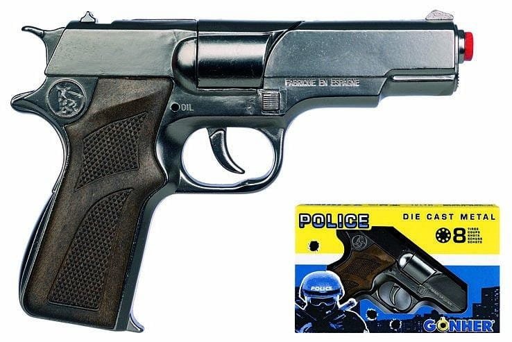 Metalowy pistolet policyjny 8 naboi
