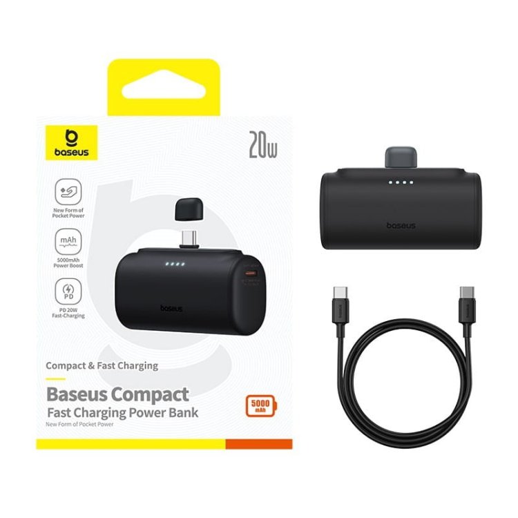 Powerbank Baseus Compact 5000mAh USB-C (czarny)
