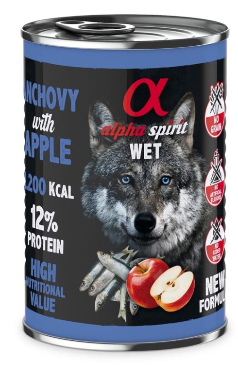 Alpha Spirit Anchois/jabłko mokra karma pies 400 g