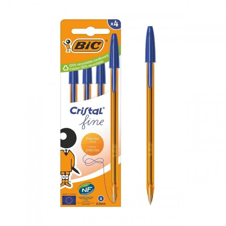 Długopis Cristal Original Fine niebieski 4szt BIC