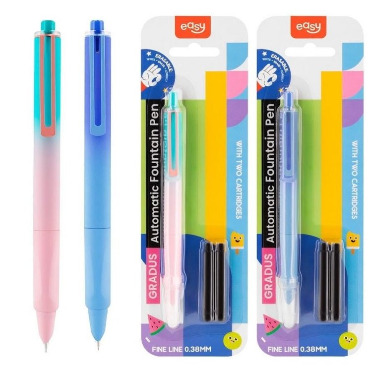 Pióro wieczne wymazywalne + 2 naboje mix EASY