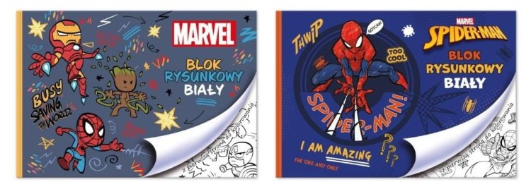 Blok rysunkowy A4/20K biały Spider man mix