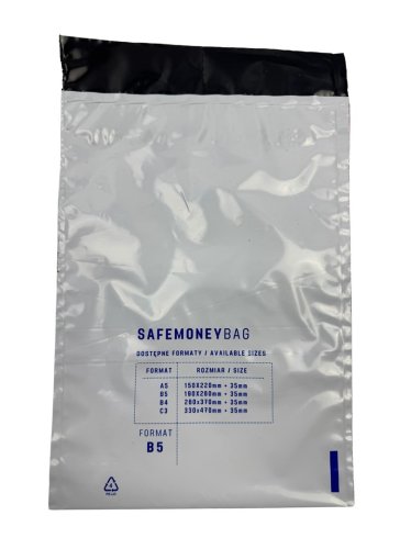 SAFEMONEYBAG Koperty bezpiecznie depozytowe biała B5 190x260+35 100 szt