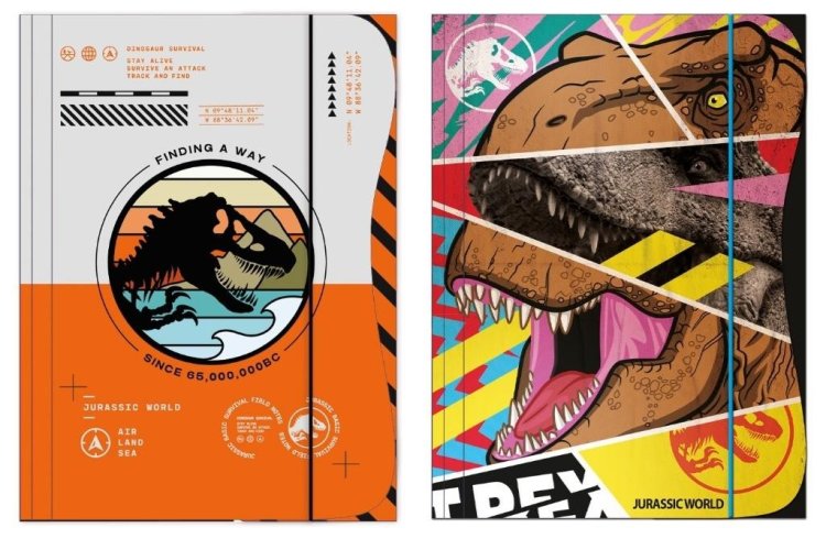 Teczka z gumką A4 Jurassic park mix