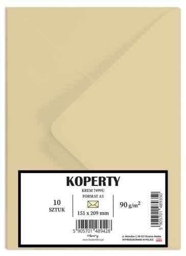 Koperty A5 kremowe 10szt